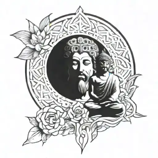 Jesus And Buddha Inner Peace Symbol