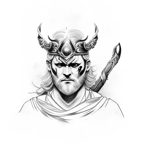 Odin With Eye Pad And Scarred Face With Serious Look