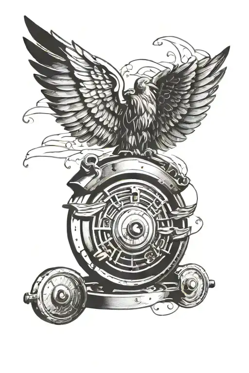 A Weight Plate With Wings Symbolizing Strength And Freedom