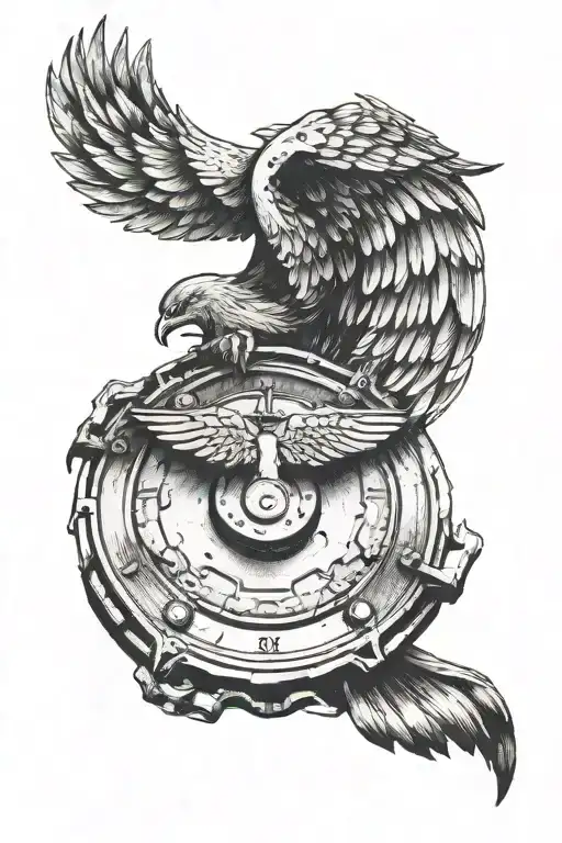 A Weight Plate With Wings Symbolizing Strength And Freedom
