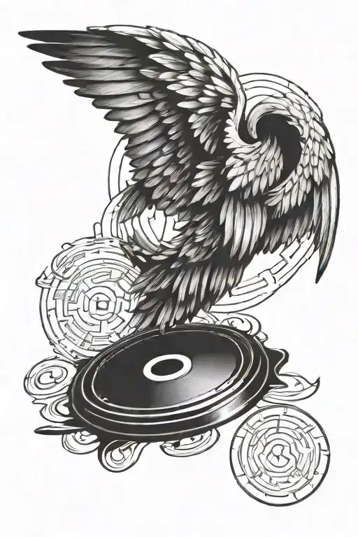 A Weight Plate With Wings Symbolizing Strength And Freedom