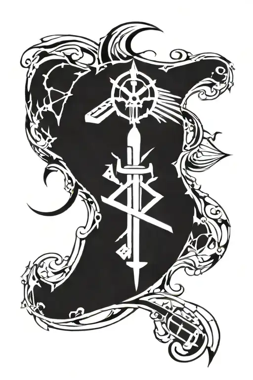 Warhammer 40K Glyphs And Runes With My Craft Is Death Written Forearm