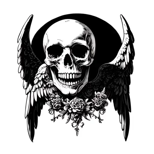 Skull With Bulliets Around Angel W Replacing W