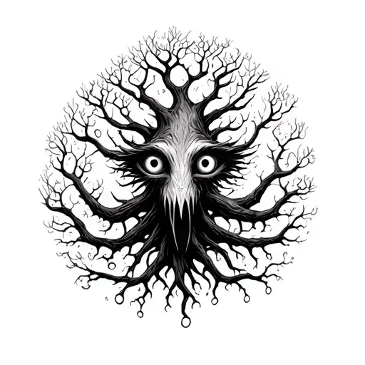 Eldritch Tree Monster With Eyes All Around Him