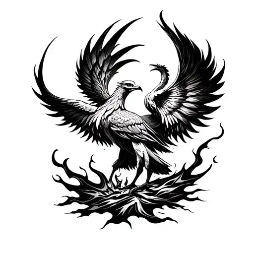 A Phoenix Rising From The Ashes Symbolizing Resilience And Strength In The Face Of Loneliness