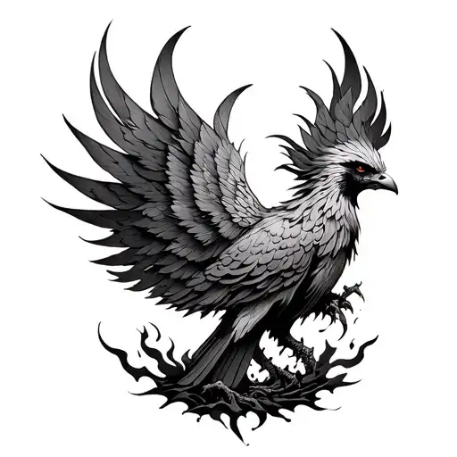 A Phoenix Rising From The Ashes Symbolizing Resilience And Strength In The Face Of Loneliness