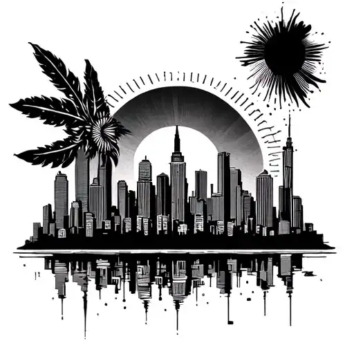 A Futuristic Dallas Skyline Merging With A Traditional Filipino Sun Design