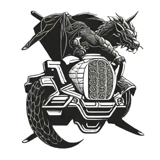 A Sleek Japanese Sports Car With Intricate Samurai Armor Details