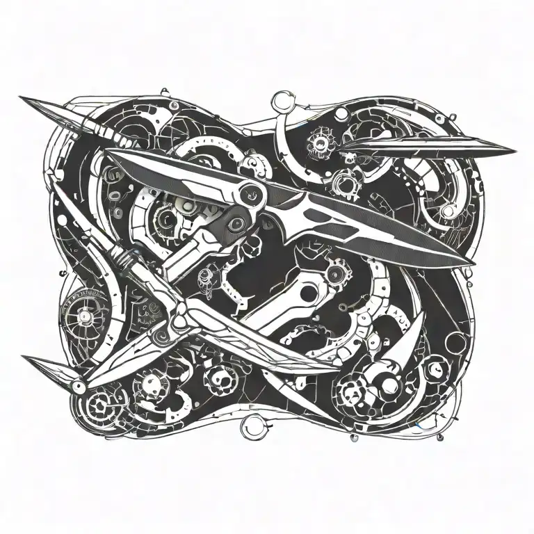 Combine Elements Of Stealth Technology With A Knife Motif For A Futuristic Design