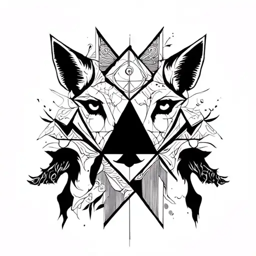 A Geometric Design Incorporating Symbols And Animals To Cover The Scar On The Chest