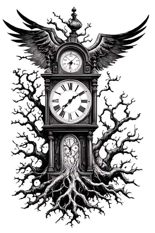 Grandfather Clock With Deep Roots