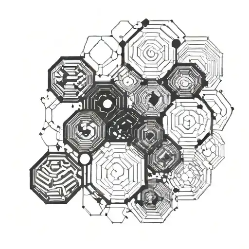 Hexagons Lines Abstraction Circle Geometry