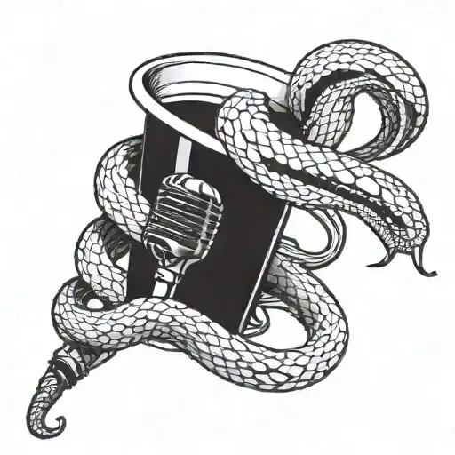 A Coffee Cup Morphing Into A Snake Wrapped Around A Microphone