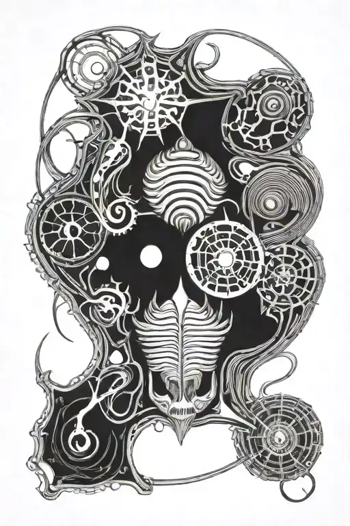 Deep Psychedelic Bag Tattoo Based On Hr Giger Style