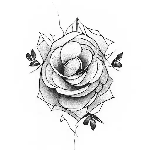 Flower In A Rectangle With A Black Background