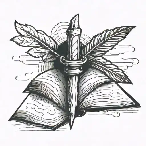 Incorporate A Quill Pen And An Open Book Into A Tattoo Design
