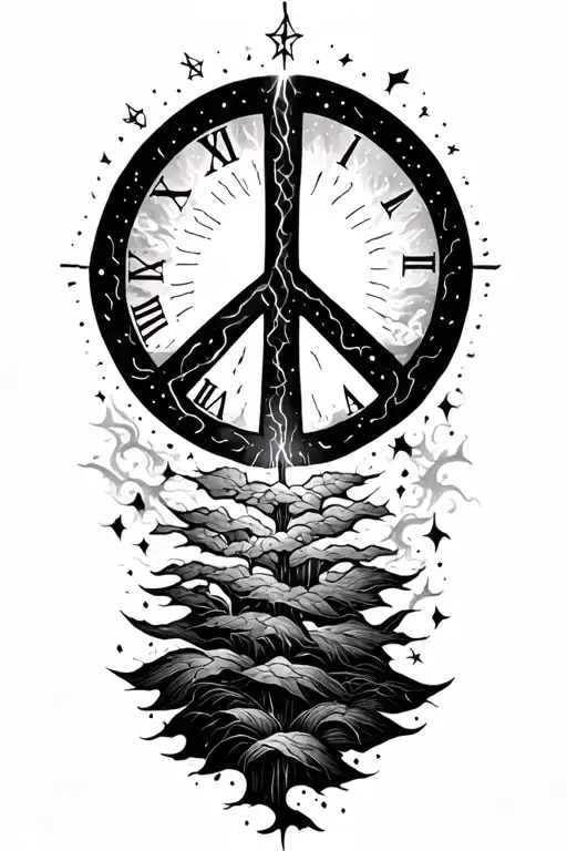 Peace And Lightining Storm And Time And Nature