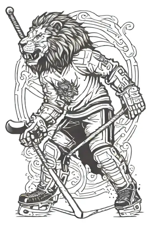 Lion Hockey Player