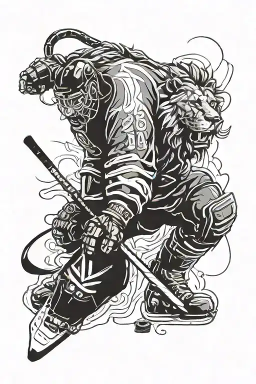 Lion Hockey Player