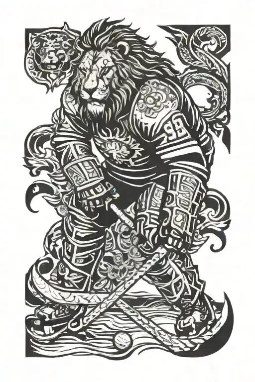 Lion Hockey Player