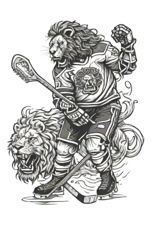 Lion Hockey Player