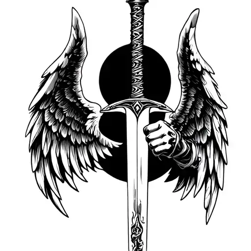 Sword With Wings Holding