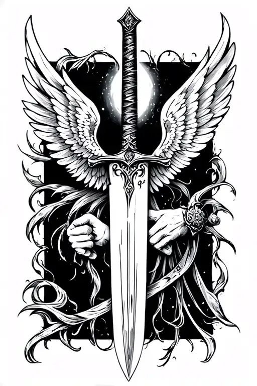 Sword With Wings Holding