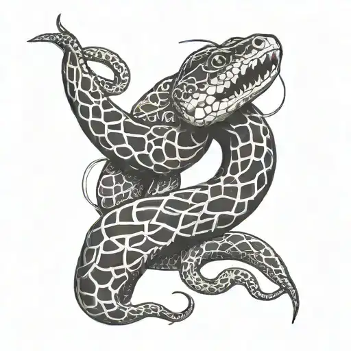 Small Snake With Tongue Hanging Out