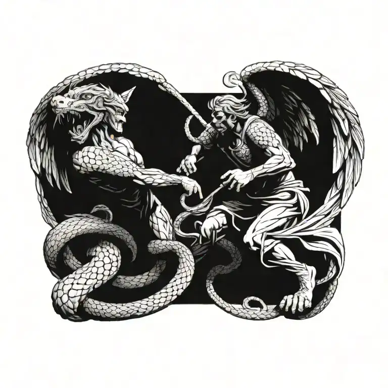 Arch Angel Michael Fighting The Serpent