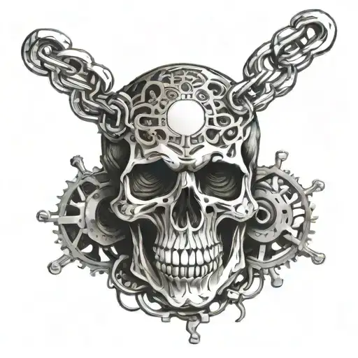 Incorporate A Detailed Skull Into A Bike Chain Design