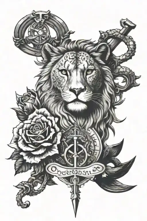 The Fourt Virtues Of Stoicism Lion Owl Anchor Scale All Seperated