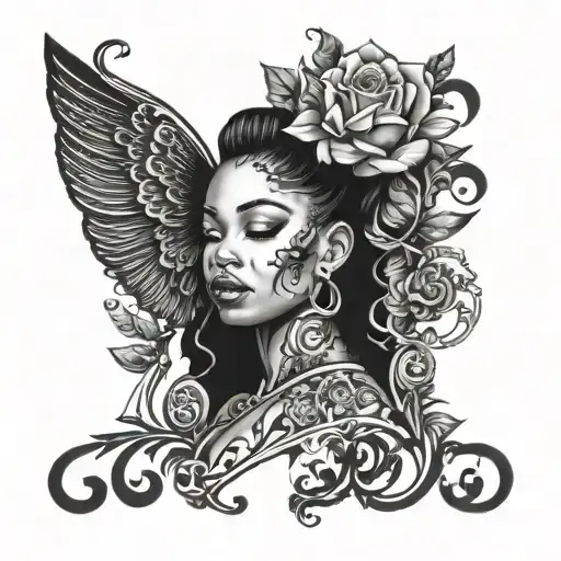 A Tattoo Representing Being A Girl Dad With Black Excellence Symbolism