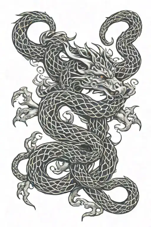 Keltic Knot Asymetric Dragon Entwined