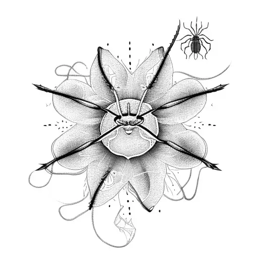 Lycoris Flower With A Spider