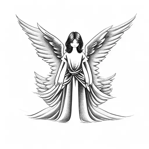 Angel And A Star In The Sky