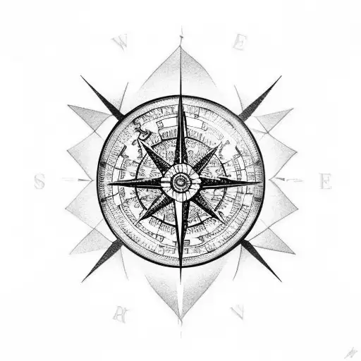 Rose With A Compass And Georgia