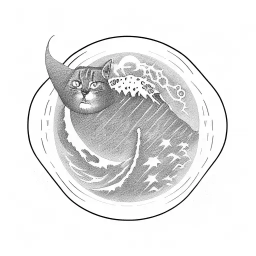 Gojira From Mars To Sirius Album Cover But With A Cat Instead Of The Whale