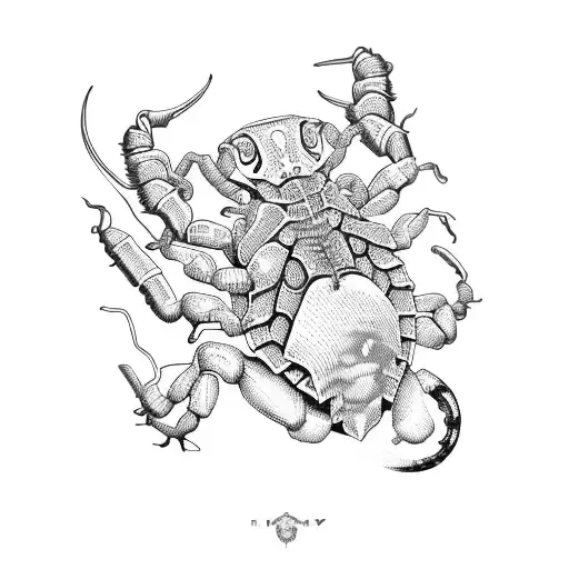 Scorpion With Tulasi Leaf