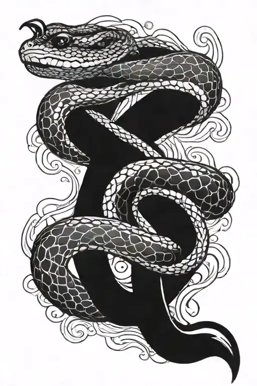 Snake With Romanian Numerals Intertwined