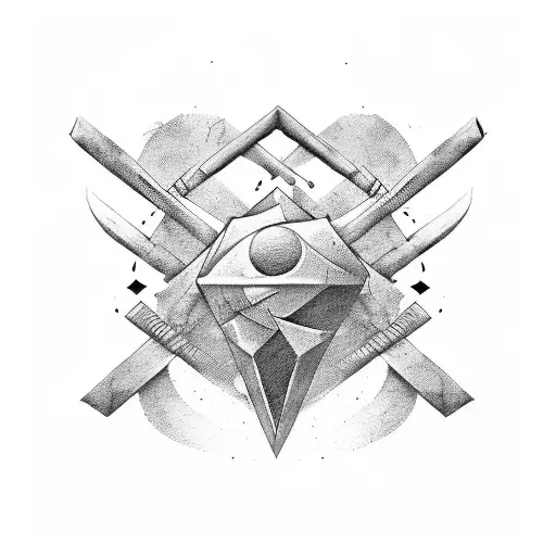 An Abstract Representation Of The Duality Of War And Feminine Strength