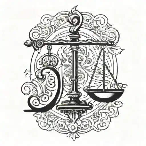 Libra Zodiac Sign Glyph With Letter K Letter