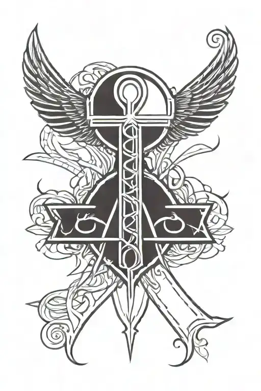 Ankh Symbol With Thin Lines