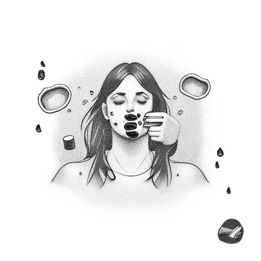 Girls Sniffing Coke Line With Blood In Her Nose