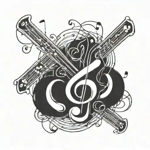 Musical Notes Intertwined With Healing Bandages