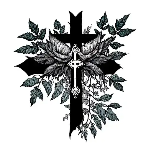 Nature Scene Fore Arm With A Cross In It