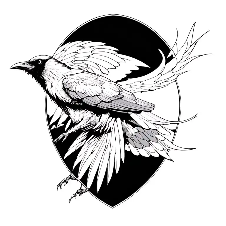 Cybersigi Raven Bird Flying