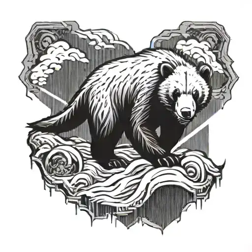 A Honey Badger Breaking Through A Bear Market Symbolizing Resilience In Forex Trading