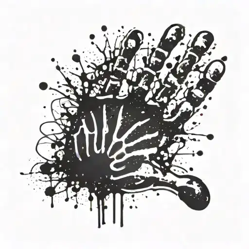 A Kids Hand Print Splatter Look