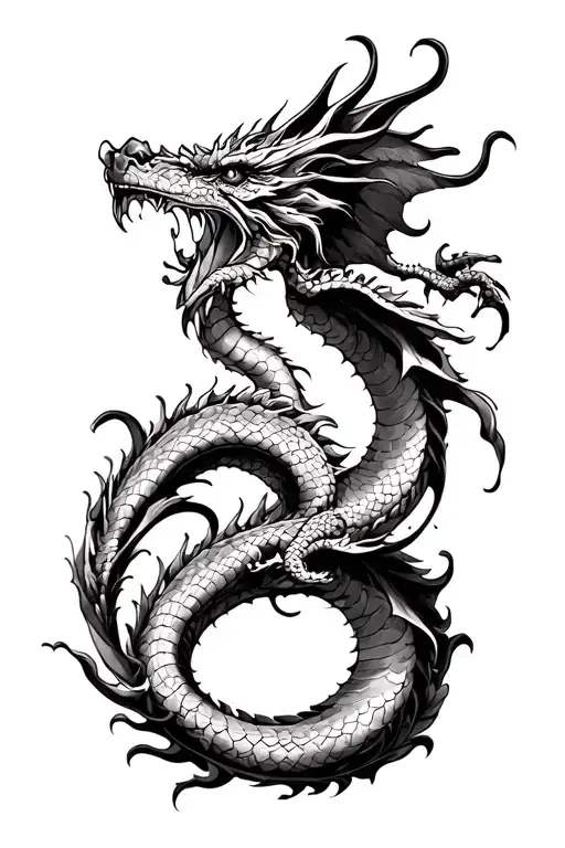 Dragon Flying Around Leg