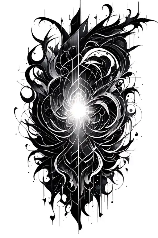 Abstract Dark Ornamental Mixed With Cyber